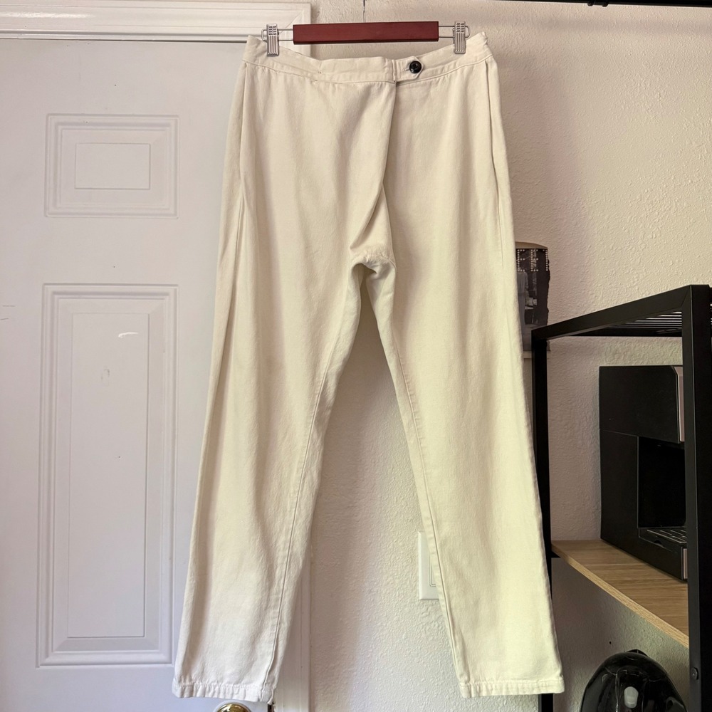 SEEKER natural hemp organic cotton blend foldover straight leg cropped pants